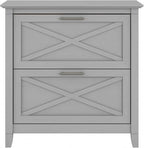 Bush Furniture Key West 2 Drawer Lateral File Cabinet in Cape Cod Gray | Document Storage for Home Office | Accent Chest with Drawers