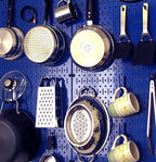 Wall Control Pegboard 32in x 16in Blue Metal Pegboard Tool Board Panel