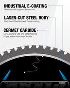 CRALY 14 Inch 66 Teeth Steel and Ferrous Metal Cutting Circular Saw Blade, 1 Inch Arbor, Thin Kerf, Professional Cermet Carbide Tipped Blade for Angle Iron, Threaded Rod, EMT Conduit(C1466MC)