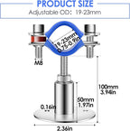 Adjustable Pipe Hangers Supports Stainless Steel 304 - Pipe Bracket Wall Mount Ceiling Mount Pipe Clamp Support with Screws for OD Pipe Tube 19-23mm Applicable Height 50-100mm (2PCS)