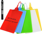 100 Plastic Labels Waterproof Shipping Tags for Labeling with Markers; 5 Colors