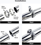 3 inch V Band Clamp - 2 sets of Quick Release Vband Exhaust Clamp with Flange Stainless Steel for Automotive exhaust system, turbocharger, downpipe and mufflers (3" - 2 Pack)