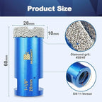 1-1/8 Inch Diamond Core Drill Bit for Porcelain Tile Ceramic Marble Granite Drilling,BRSCHNITT 1pc Vacuum Brazed Diamond Hole Saw with 5/8-11 Thread (28mm)