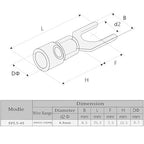 200 Pcs 12-10 AWG Yellow Insulated Fork Spade Wire Connector, #8 U-Type Wire Connector Electrical Crimp Terminals