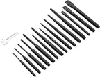 Amazon Basics 16-Piece Chrome Vanadium Steel Punch and Chisel Set with Storage Pouch