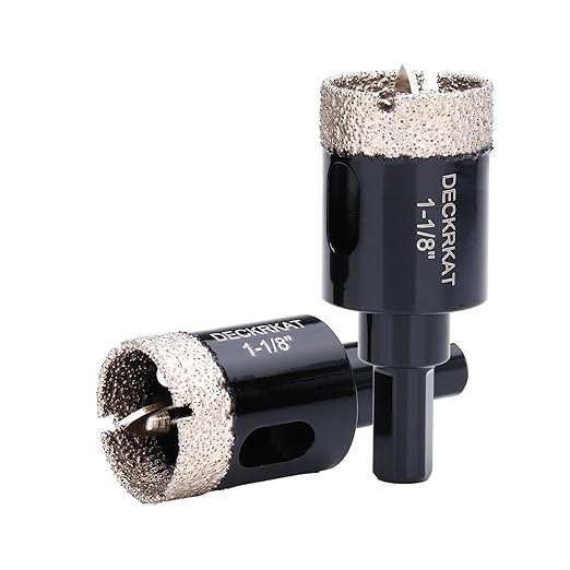 1-1/8 Inch Diamond Hole-Saw Bits with Pilot Drill Bit - 2pc 1-1/8" Diamond Tipped Tile Hole Saws with Guiding Bit Accurate Drilling for Porcelain Tile Ceramic Pottery Granite Stone Glass Bottles 28mm