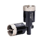1-1/8 Inch Diamond Hole-Saw Bits with Pilot Drill Bit - 2pc 1-1/8" Diamond Tipped Tile Hole Saws with Guiding Bit Accurate Drilling for Porcelain Tile Ceramic Pottery Granite Stone Glass Bottles 28mm