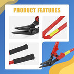 Heavy Duty Strapping Cutter - 18" High Carbon Steel Blade for Steel & Polyester (PET) Strapping up to 2" Width & 0.044" Thickness - Ergonomic Handle for Comfort & Precision Cutting