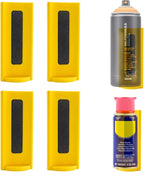 4 Pcs Magnetic Aerosol Spray Can Holder,Powerful Magnet Toolbox Bottle Holder, Spray Can Wall Mount Organizer Paint Can Bottle Rack for Garage,Toolbox, Workspace