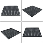 findmall 4Pack 12 x 12 Metal Black Wall Pegboard Panels Heavy Duty Peg Board for Tool Organizatio Garage Workbench Shed Craft Room kitchen Drawers
