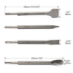 17Pcs SDS-Plus Rotary Hammer Drill Bits and Chisel Set - Carbide-Tipped Drill Bits and Chisels with Storage Case - Used for Concrete Brick Stone and Other Masonry Construction Materials