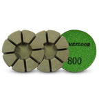 Diamond Floor Polishing Pucks for Terrazzo, Marble, Granite, Concrete Floor, 3 Inch 15mm Resin Bond Hook and Loop Polishing Pad, 800#, 3PCS