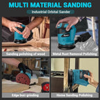 Random Orbit Sander for Makita 18v Battery(Tool Only),Brushless Motor 6 Variable Speed Orbital Hand Sander with Dust Collector for Woodworking Sanding and Polishing