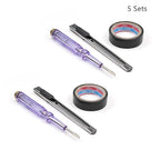 Fielect 5 Suit Circuit Tester Pen Assortment, Voltage Tester Detector Pen with Small Utility Knife, 5m Electrical Tape, 100-500V