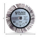 BHA Aluminum Oxide Shank Mounted Flap Wheels, 2” x 1” x 1/4”, 60 Grit - 5 Pack