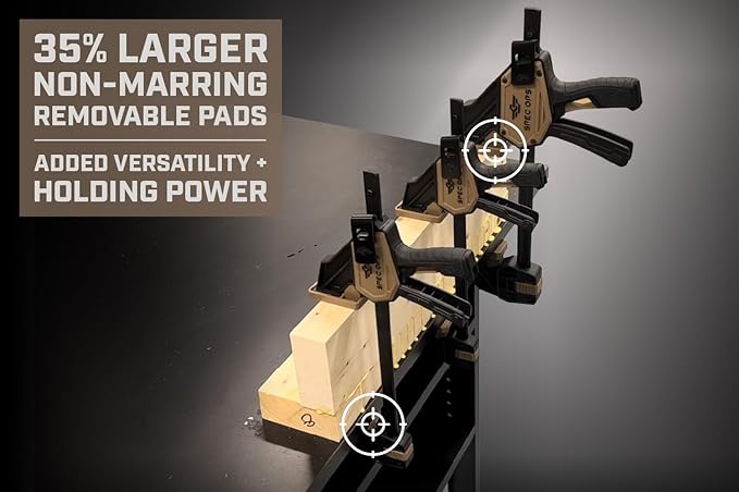 Spec Ops Trigger Clamp for Woodworking 13" Large One-Handed Bar Clamp/Spreader Heavy Duty 330 Lbs. 2-Pack