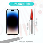 6-Pack Small Nail File, Pointed Stainless Steel Metal Fingers File, Diamond Non-Slip Handle Foot Nail Files Fingers Travel Double-Sided Sapphire Sand Trimmer for Men Women's Natural Nails