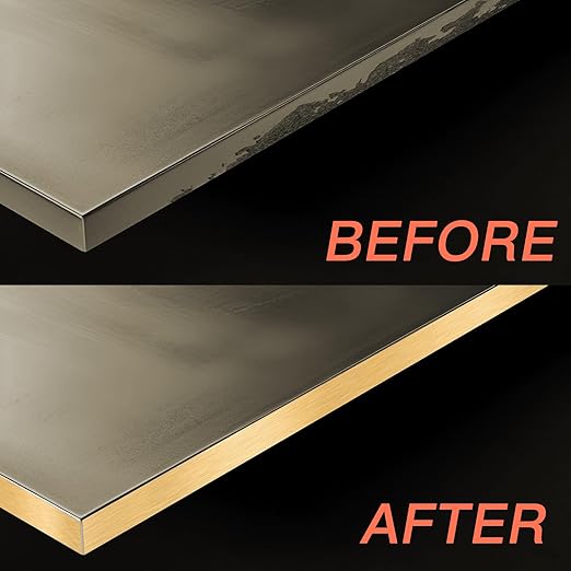 GSCIT Club Gold Edge Banding, 1 1/2 Inch x 50ft Aluminum Brushed Edge Banding PVC Edge Trim for Cabinet Repair Furniture