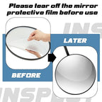 Barydat 2 Pack Under Vehicle Inspection Mirror with Telescoping Handle and Light 12 Inch Diameter Security Angle Adjustment Handheld Inspection Mirror for Under Car Truck Equipment Over Shelf