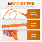 5 Pack 25 Inch Drain Snake, 2025 New Clog Remover, Flexible Hair Removal Tool for Bathroom and Kitchen, Durable Pipe Cleaning Tool for Homeowners (20 Pack)
