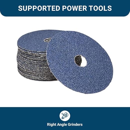 Benchmark Abrasives 5 Inch Sanding Discs Resin Fiber Zirconia Grinding Disc for Grinding, Stripping on Wood, Fiberglass, Steel, Metal, 7/8" Arbor Angle Grinder Sanding Disc, 25 Pack - 50 Grit