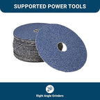 Benchmark Abrasives 5 Inch Sanding Discs Resin Fiber Zirconia Grinding Disc for Grinding, Stripping on Wood, Fiberglass, Steel, Metal, 7/8" Arbor Angle Grinder Sanding Disc, 25 Pack - 80 Grit