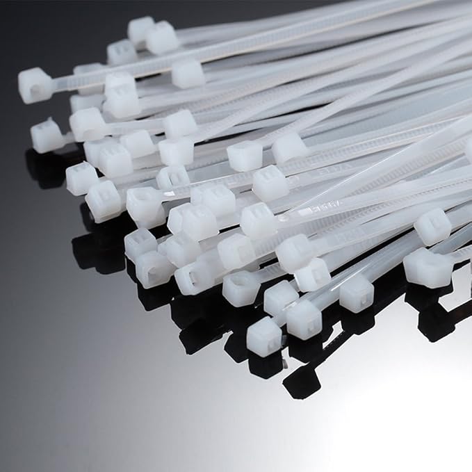 Self Locking Nylon Cable Zip Ties,4 6 8 10 12 Inches,Width 0.16inch,500Pcs HeavyDuty Wire Tie Wraps for Home,Office,Garden,Garage,Workshop (White)