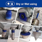 SHDIATOOL Diamond Tile Drill Bits Kit 15pcs, Porcelain Hole Saw Sets, Core Bits Cutter for Drilling Ceramic Marble Granite (6/8/10/20/25/35/50/75/100/20MM/2/SDS/HEX/6MM/4.5”)