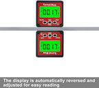 Digital Inclinometer Angle Finder Gauge, IP54 Digital Electronic Protractor Bevel Gauge, Inclinometer Angle Cube Level Box with LCD screen for Woodworking, Table Saw and etc