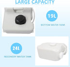 Outvita Portable Camping Sink w/ 19L Water Tank Rolling Wheels Towel Holder Soap Dispenser Faucet, Outdoor Foot Pump Washing Station for RV Boat Travel Picnic Worksit