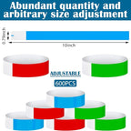 Epakh Paper Wristbands Neon Wrist Bands Waterproof Handbands for Events Lightweight Concert Wristbands Neon Colored Adhesive Wrist Band for Party