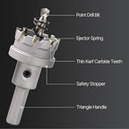 3PCS Carbide Hole Saw Kit, 7/8'' to 1-3/8'' Metal Hole Cutter with Pilot Drill, Holesaw for Hard Metal, Stainless Steel, Iron, Mild Steel, Aluminium, Alloy, Plastic, Fiberglass