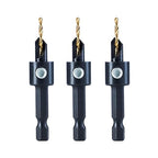 toolant 3pack#4 Silence Countersink Drill Bits Set for US Wood Screw, High-Speed Steel Counter Sink Drill Bit in One Step