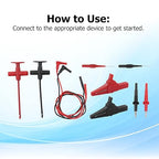 Multimeter Probes, 19A JT8001-1 Wire Piercing Probe Kit, 30VAC-60VDC Electronic Test Probes for Wiring Harness Connectors, Fuel Injectors, Automotive Sensors and Others
