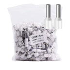 Fidioto 8AWG Wire Ferrules Terminals, 250pcs AWG8 White Ferrule Connectors Wire Insulated Cord Pin Ends Terminals for Electric, Industrial, Chemical Industry, Power Control System, etc.