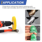 SCOTTCHEN 4inch Buffing Polishing Wheel with 1/4" Shank for Drill, 1/2" Arbor Hole,Soft/Fine/Medium -3pcs,with Buffing Polishing Cutting Compounds 7.4 Oz.Kit,with 2 Pack Non-Woven Bandage