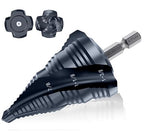 Four Sprial Flute M35 Cobalt Step Drill Bit, 1/4"-1-3/8" Ultra TiAIN Coated Unibit Step Bit, 1/4" Hex Shank Drill Bit for Metal, Stainless Steel, Aluminum, Copper, Wood, PVC