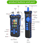 NOYAFA NF-8508 Network Cable Tester with 7 wavelength Optical Power Meter VFL,RJ11 RJ45/PoE Tester/CAT5 CAT6/NCV with 10mw Visual Fault Locator,Network Tool with Lithium Battery