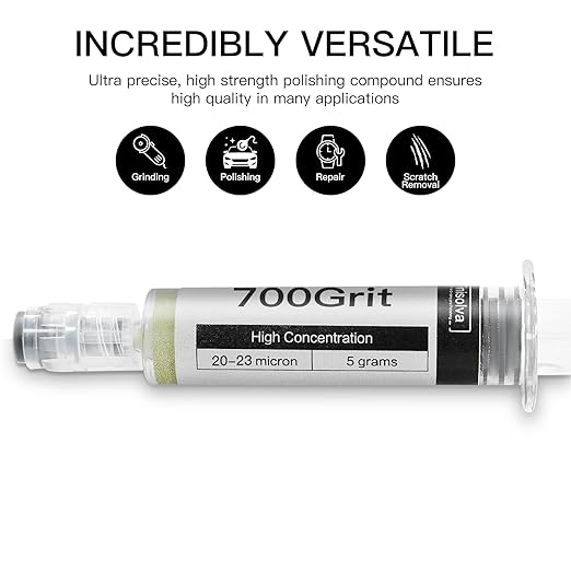 Diamond Polishing Compound Lapping Compound 700 Grit 20-23 Microns with 30% Concentration of Diamond Powders Diamond Stropping Paste for Glass Marble Metal Resin Rock Jewelry Watch etc.