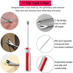 4Pcs Upholstery Staple Remover Nail Puller Nail Remover Tool Set with End Cutting Pliers Tack Puller Staple Puller Tool for Carpet Furniture Wooden Photo Frame Floor,Zipper Package