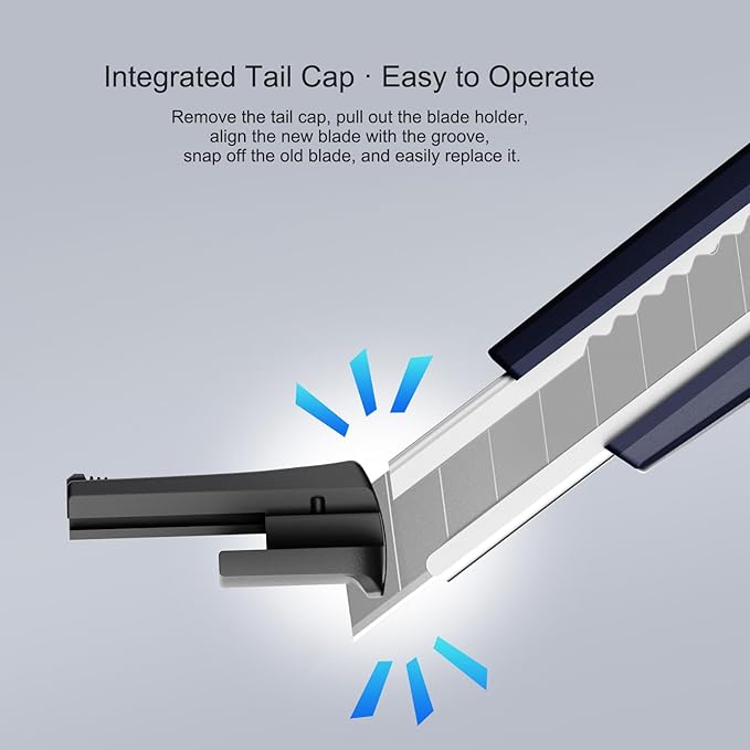 Comix 5.5-Inch Utility Knife, 9mm Alloy Blade with Self-Locking Slider, Safe Cutting Tool for Home or Office Use