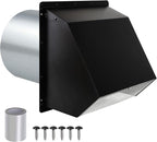 8 Inch Wall Vent Hood Wall Exhaust Vent Cover Outdoor Hooded Wall Vent with Screen and Damper,Wall Vent Cover Cap Exterior Air Exhaust for Kitchen Range Hood HVAC Duct Dryer Vent,Galvanized Steel