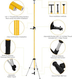 Telescoping Laser Level Pole with Tripod, 12Ft/3.7M Laser Level Stand, Includes 1/4"-20 Laser Mount & 5/8"-11 Adapter for Rotary/Line Lasers