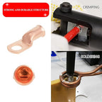 10 PCS 2/0AWG - 1/4''Stud Heavy Duty Copper Terminals,Battery Cable Crimp Lugs,Battery Cable Ends, Bare Copper Eyelets Tubular Ring Terminals,Closed End Crimp Electric Connectors