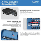 Precision Screwdriver Set 130 in 1 with 120 bits Repair Tool Kit Magnetic Screwdriver Kit with mini built-in box for Electronics iPhone Jewelers Game Console (130-IN-Blue)