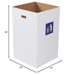 AVIDITI Cardboard Trash Cans and Recycling Bins, 40 Gallon 18"L x 18"W x 30"H (10-Pack) Reusable or Disposable Pop Up Garbage Boxes Container for Party, Parties, Recycle, Outdoor Events, Heavy Duty, Waste