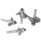 4Pcs Bearing Guided Bead Ovolo Bit Set,1/4" Shank Decorative Edge Bits with Double Round,Rounding Over Radius 3.2mm, 4mm, 5.5mm, 6.35mm, for Wood Profiling,Molding