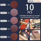 10 Pcs 2 x 72 Inch Assorted Aluminum Oxide Sanding Belt,80/120/150/240/400 Grit
