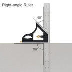 ChgImposs 12" Adjustable Sliding Combination Square Ruler & Protractor Level Measure Measuring Set, Inch/Metric