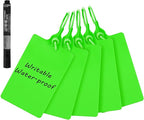 100 Plastic Tags Waterproof Tags for Labeling Shipping Tags Shipping Labels Security Tamper Seals Hanging Tags Writable Marker Ties Storage Tag with One Marker Pen (Green)